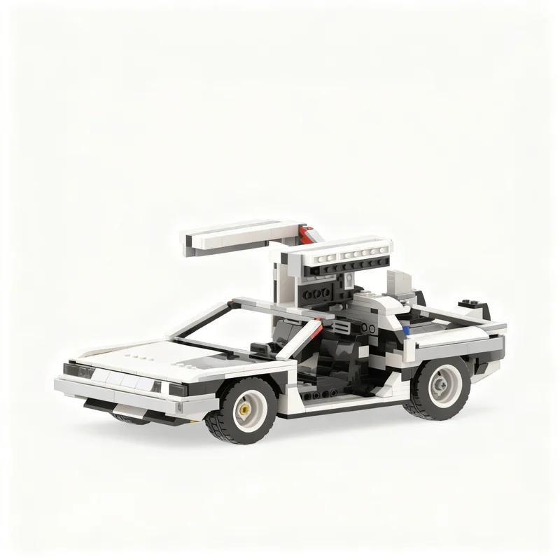 2349 деталей MOC DeLorean - Модель из фильма Назад в будущее и Охотники на призраков, строительные блоки, рождественские подарки, креативный подарок на день рождения, 3D-модель для сборки своими руками. (art.: 3920dd07157de) - 3920dd07157de
