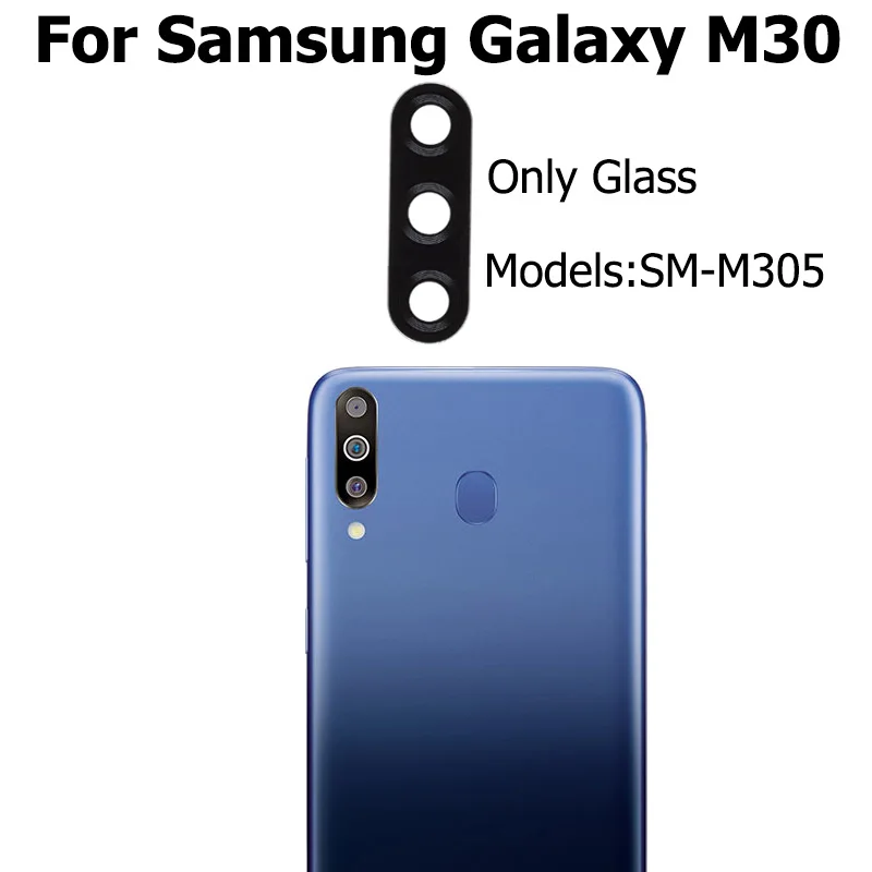 

10 шт. оригинальные стеклянные линзы для задней камеры Samsung Galaxy M30, стеклянные линзы для задней камеры с наклейкой на замену