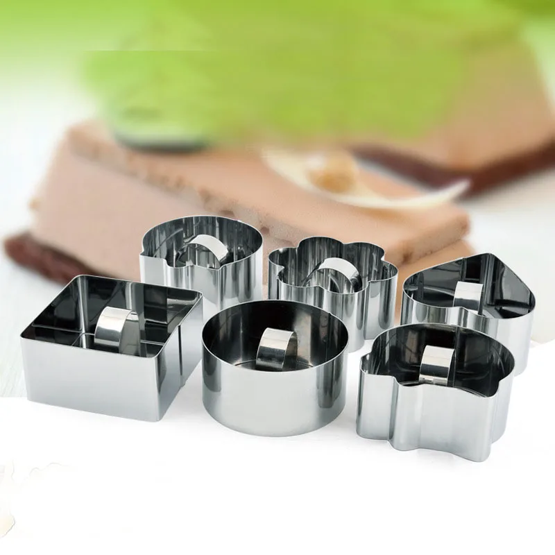 

Stainless Steel Cake Mold with Push Plate Rice Ball Cake Dessert Pudding DIY Making Mold Mousse Ring Kitchen Baking Gadgets