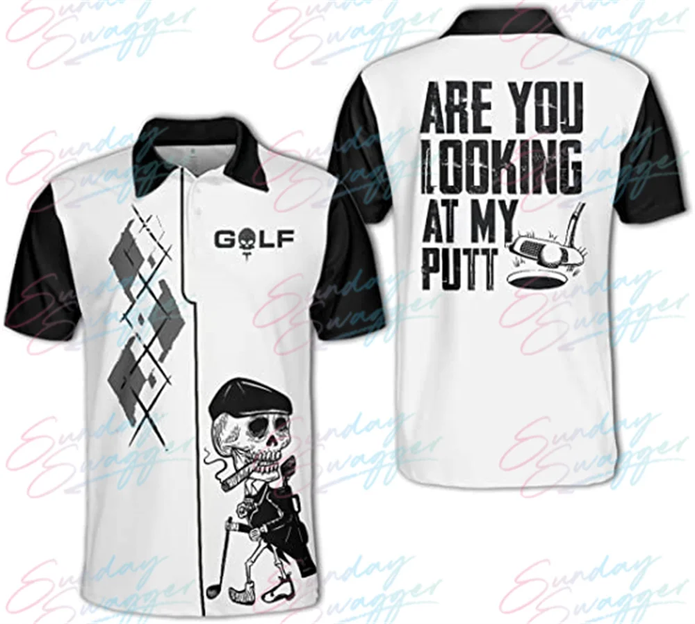 Sunday Swagger Skull golf men's polo shirt men's summer outdoor sports fashion jacket badminton football multi-function top