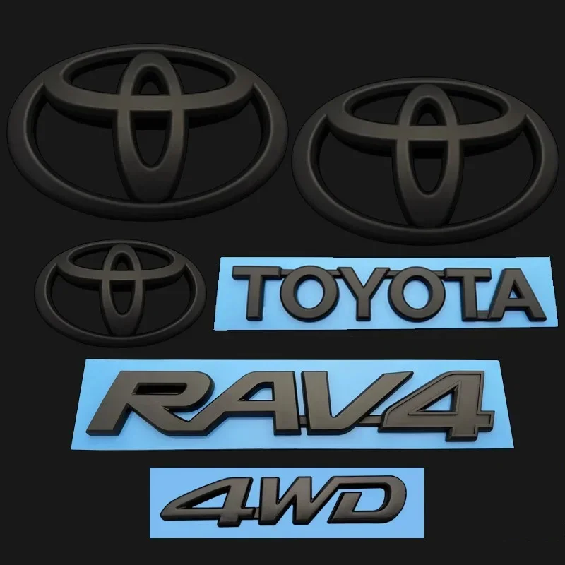 3D ABS автомобильный логотип для Toyota RAV4 Rongfang черный TOYOTA 4WD украшение в сетке задний