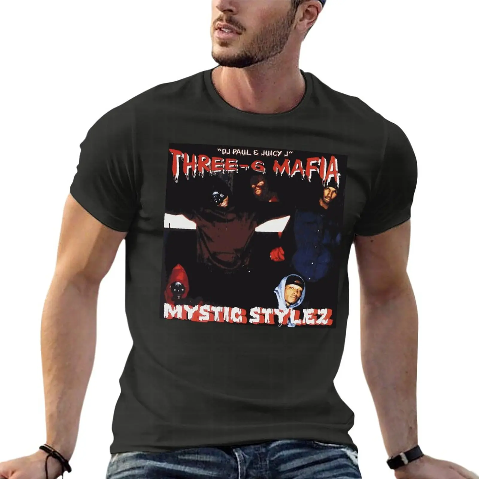 

Vintage Three-6 Mafia Mystic Stylez Oversize T Shirt Branded Men'S Clothing 100% Cotton Streetwear Plus Size Tops Tee