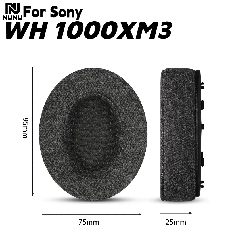 Фото Сменные амбушюры из хлопковой ткани с застежкой для наушников Sony WH 1000XM3, запчасти для ремонта, удобные в использовании, не оставляют следов на коже. №3