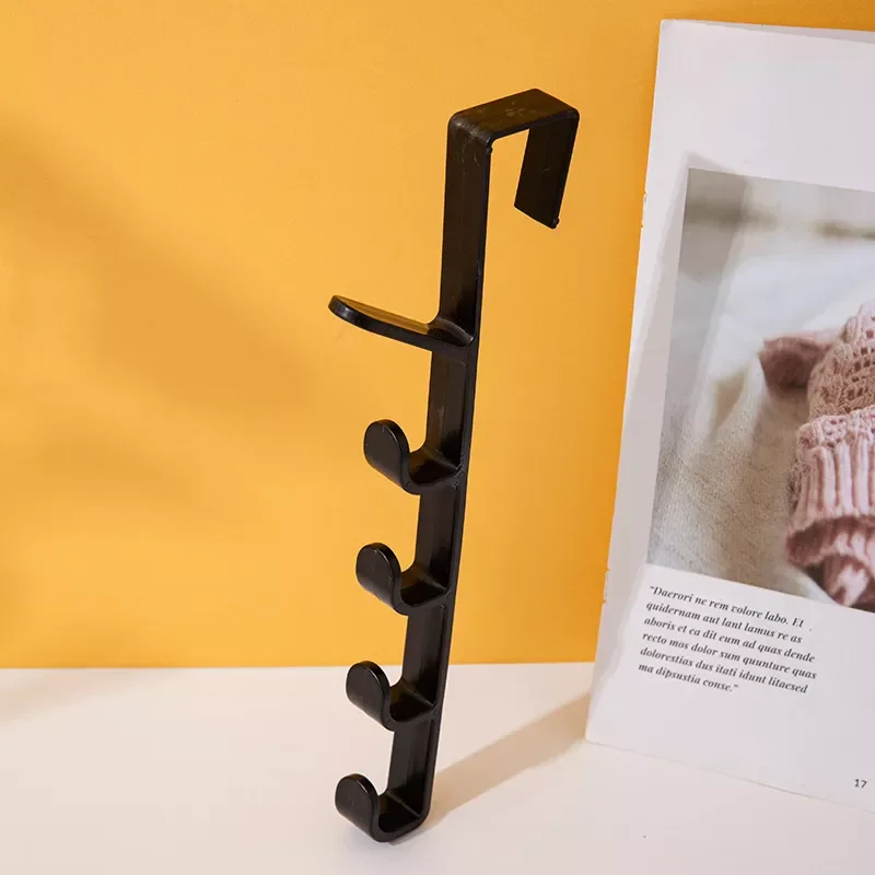 

Home Multifunctional 5 Hooks Portable Wardrobe Coat Hook Kitchen Bathroom Behind The Door Towel Hanger Storage Hooks