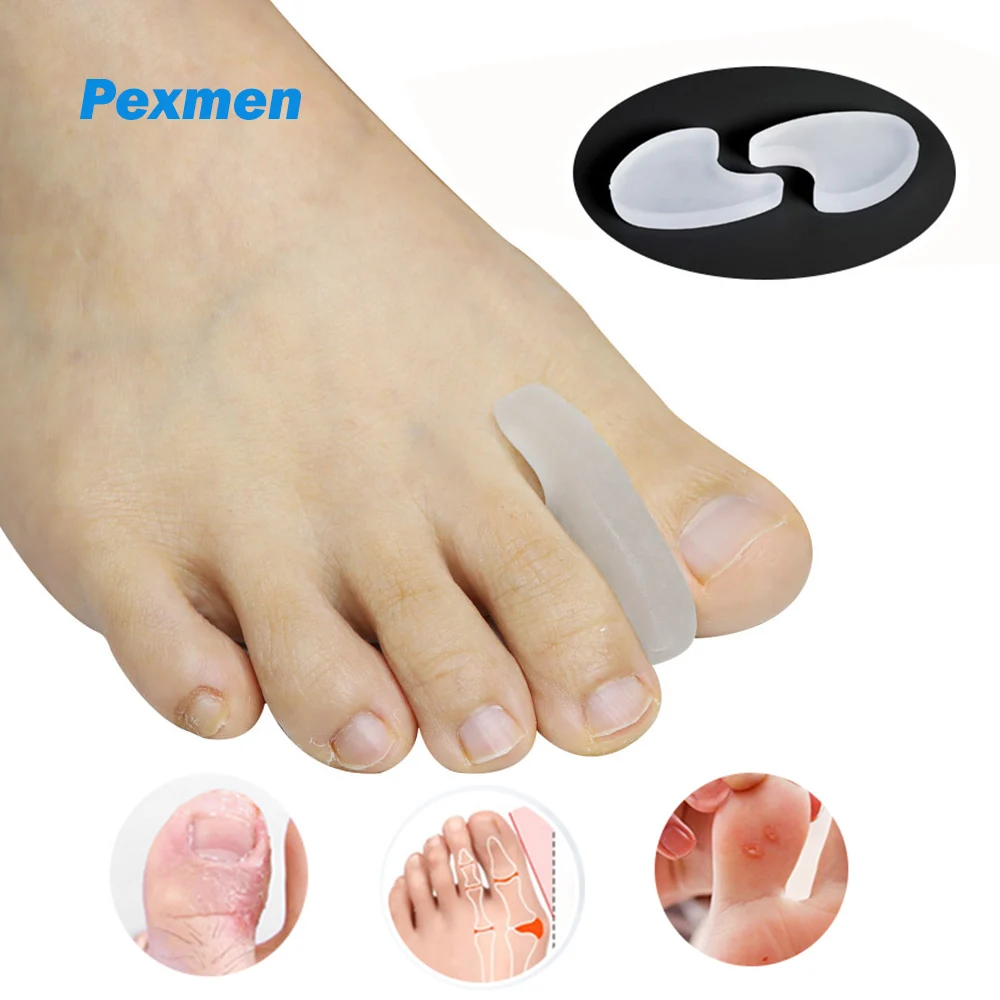 

Pexmen 2/4Pcs Gel Toe Separators for Bunion Pain Relief Toes Spacer Straighteners Prevent Corns Callus Blisters and Hammertoes