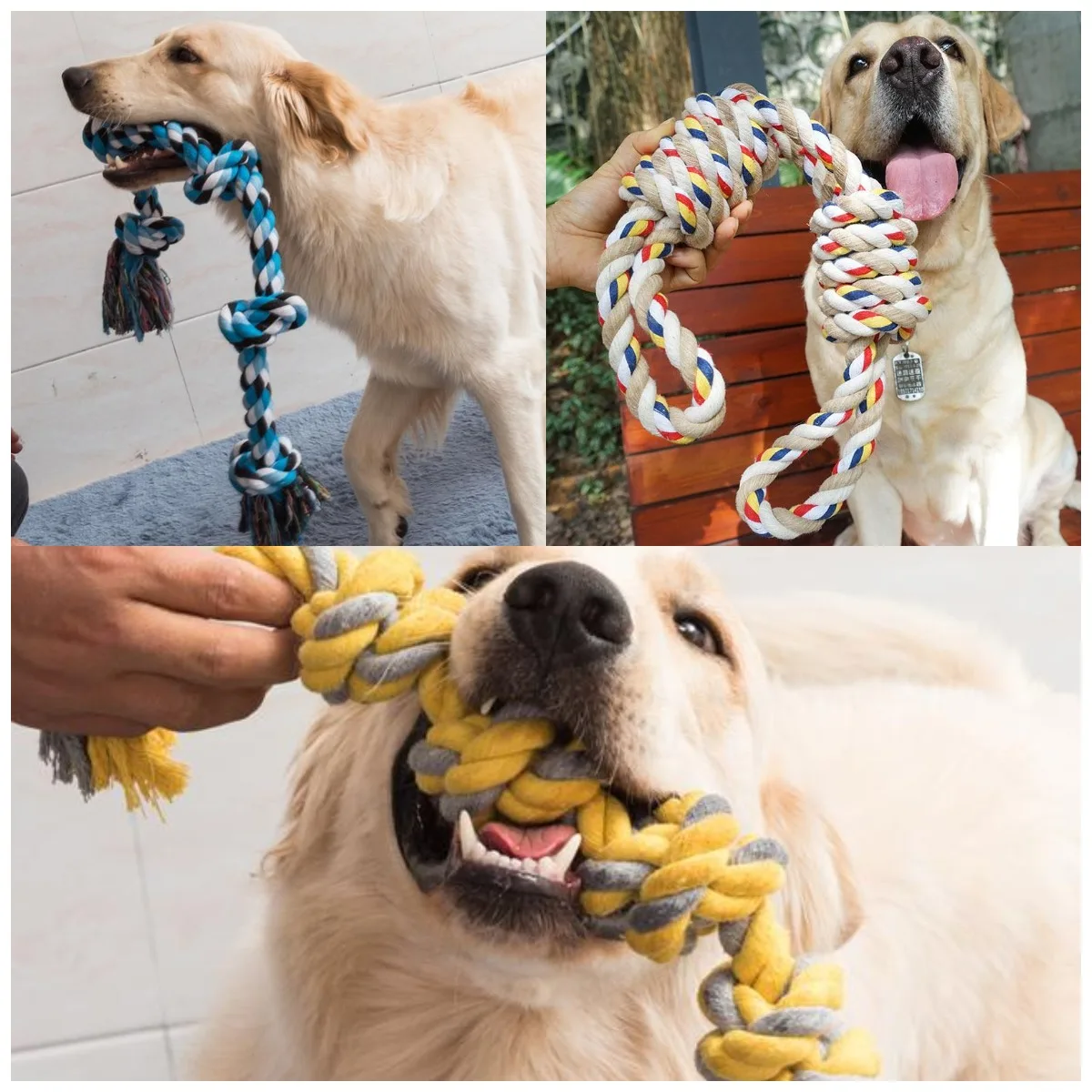 

60cm Pets Toys Bite Molar Tooth Rope Dog Toy For Large Dogs Rottweiler Dog Toys Golden Retriever Chewing Teeth Big Toys