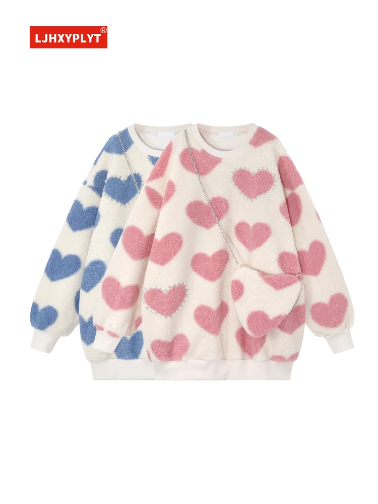 Женский свитер из имитации овечьей шерсти розовый Свободный пуловер большого