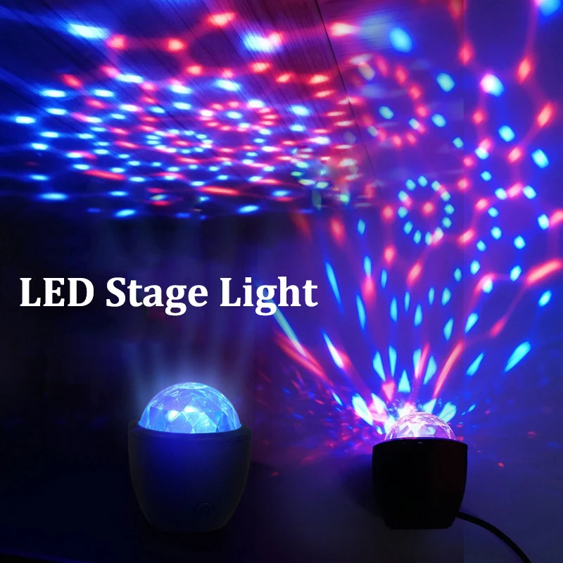 

USB LED Stage Lights Voice Activated DJ Disco Ball Party Lighting Effect Mini RGB Atmosphere Lamp For Home KTV Dance Club Bar