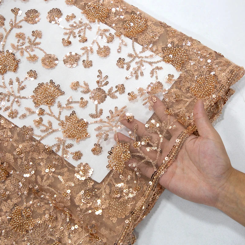 SJD французская сетка вышивка блестками кружево с бусинами 2024 высокое качество