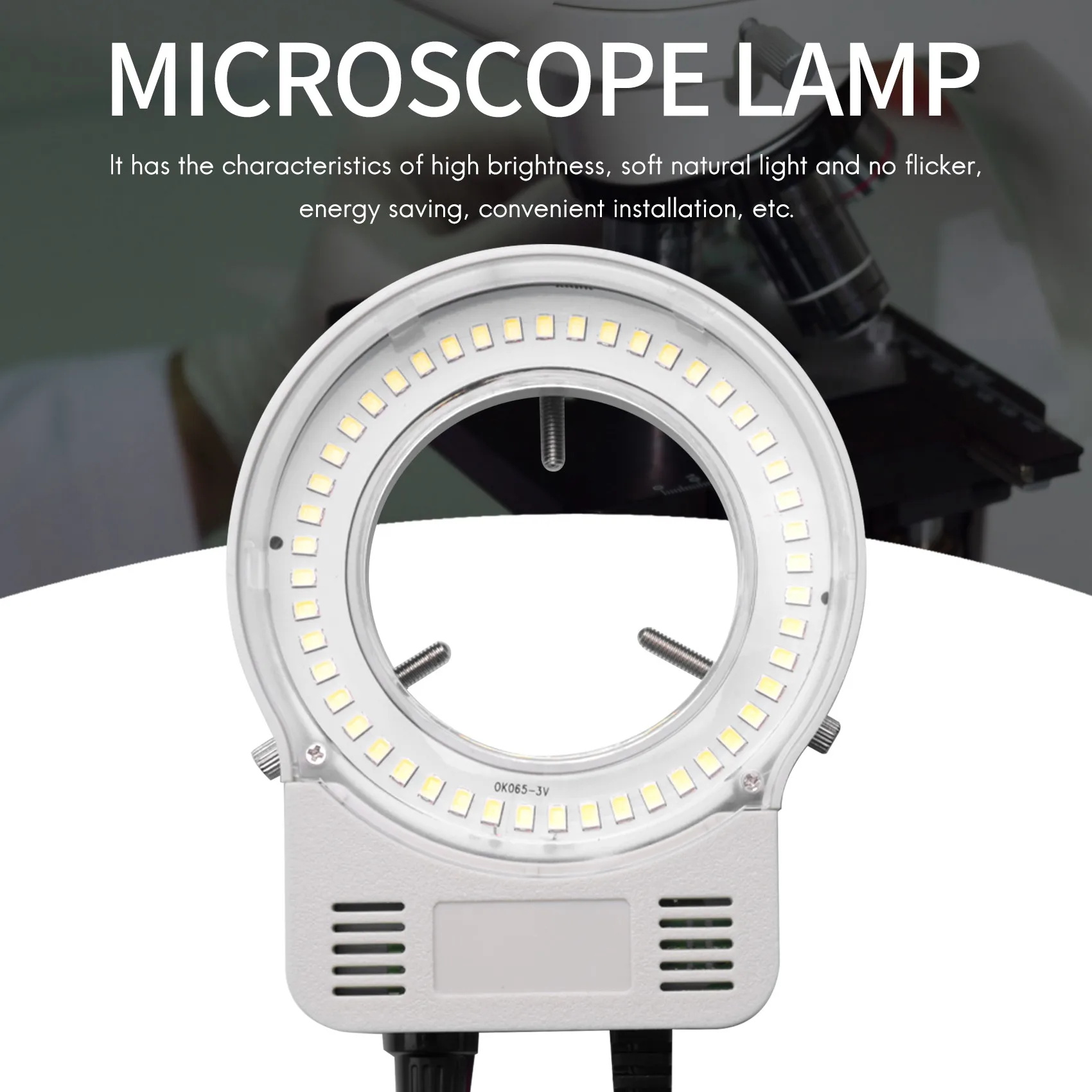 

48 LED Industrial Microscope Camera Light Source Ring Lamp Light Illuminator Lamp Adjustable Brightness USB Interface