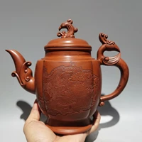 9 chinese yixing zisha pottery dragon and phoenix teapot purple clay pot kettle red mud ornaments gather fortune town house