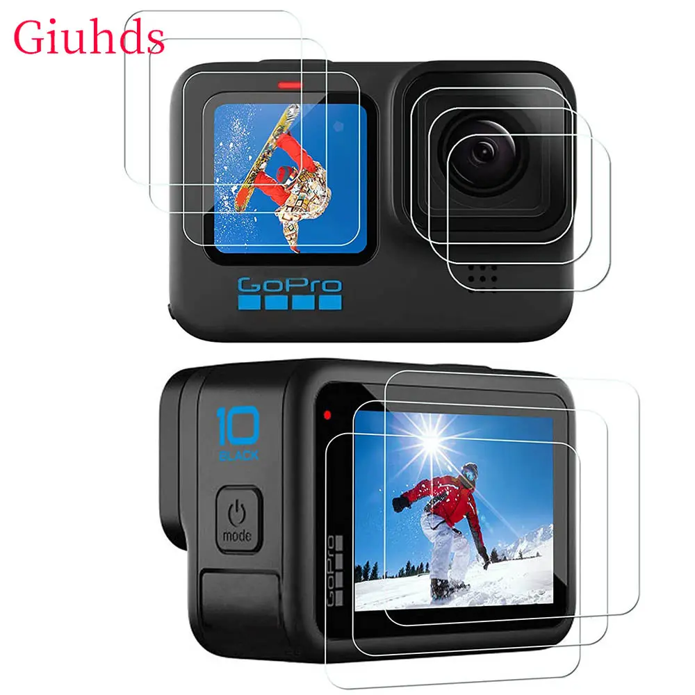 

Закаленное стекло для защиты экрана чехол для Go pro 11 10 9 Объектив 3D защитная пленка аксессуары для GoPro Hero 11 10 9