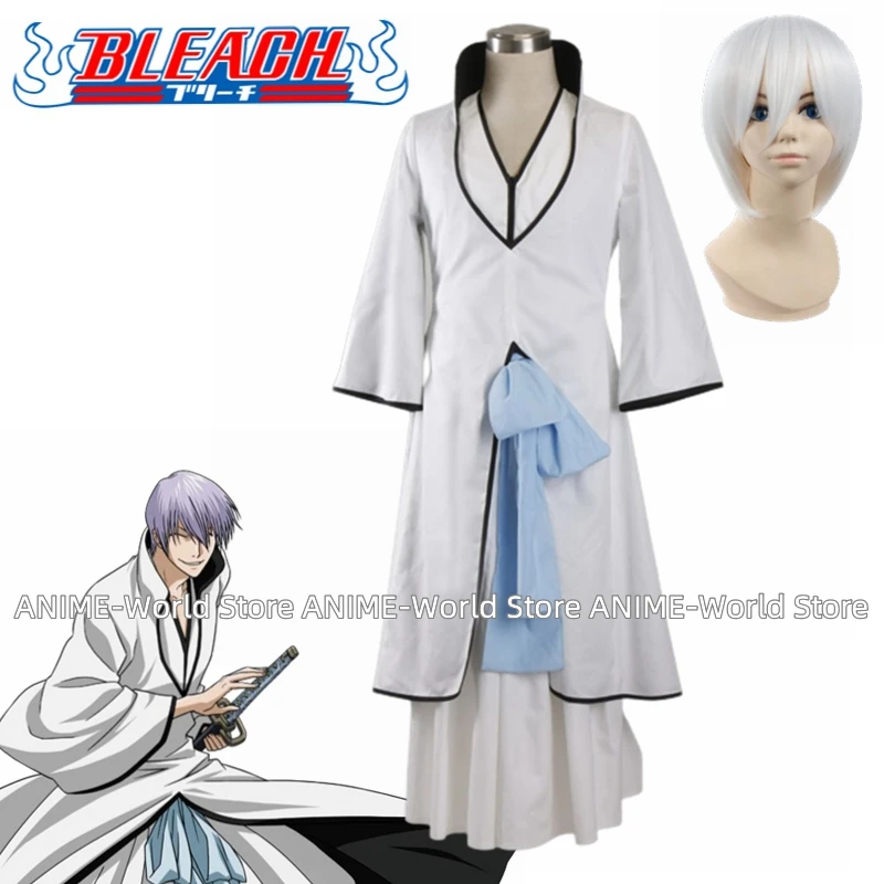 

Anime Bleach Gin Ichimaru Hollow World Hueco Mundo Kimono Uniform Wig Cosplay Costumes Custom size