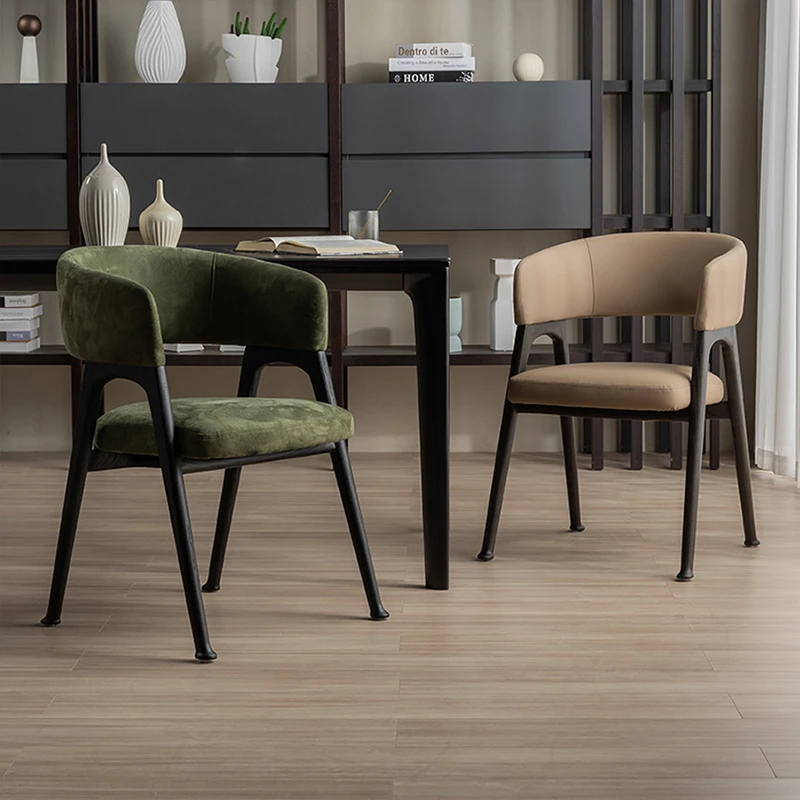 

Итальянские кухонные обеденные стулья, спальни, бархатные мягкие стулья для квартиры для макияжа, дизайнерский подлокотник, мебель