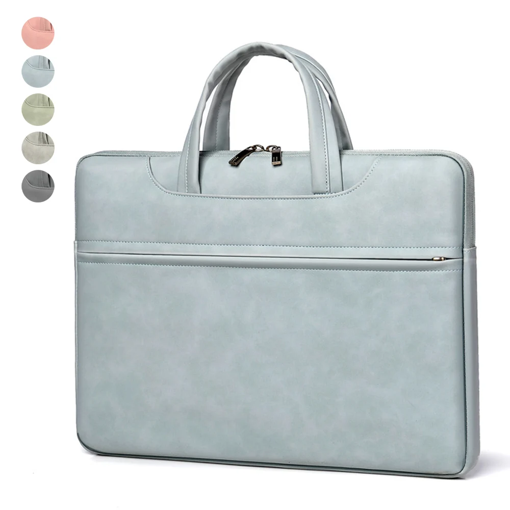 PU Patent Leather Briefcases Shoulder Fashion Business Crossbody Handbags Black Men Laptop Bag With Soft Handle