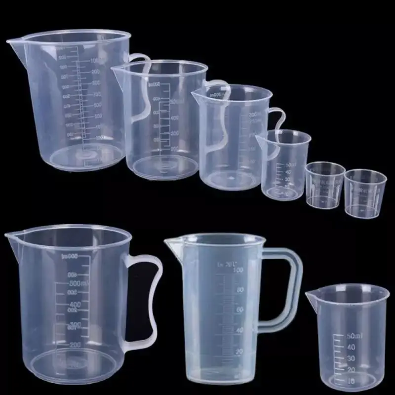 

20-1000ml Premium Clear Plastic Graduated Measuring Cup Liquid Container Pour Spout With Handle Kitchen Tool Mixing Cup