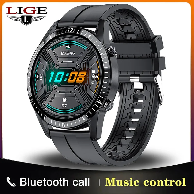 

LIGE 2022 Men Smart Watch Bluetooth Call Watch IP67 Waterproof Sports Fitness Watch For Android IOS Smart Watch 2021 + Box