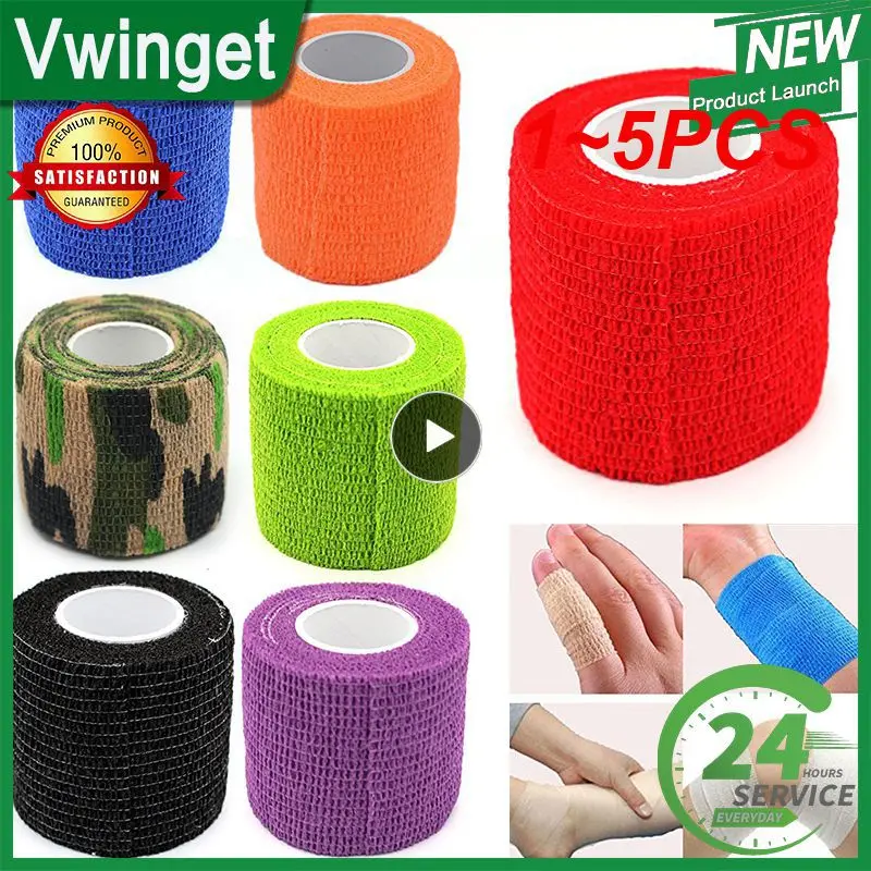 

1~5PCS Roll 4.5m Blue Waterproof Bandage First Aid Kit Security Self-Adhesive Elastic Bandage Emergency Survival Kit