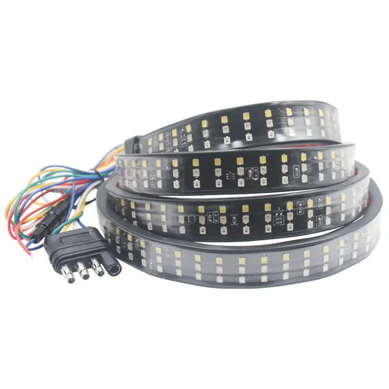 

12 В 1,2/1,5 м автомобильный стоп-сигнал поворота, гибкая светодиодная полоса для ходового огня заднего хода, световая полоса задней двери, красные вспышки для пикапа