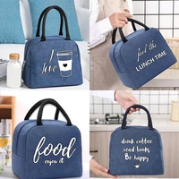 lunch bag thermal cooler tote for work insulated canvas zipper travel food picnic storage bags unisex food series handbag