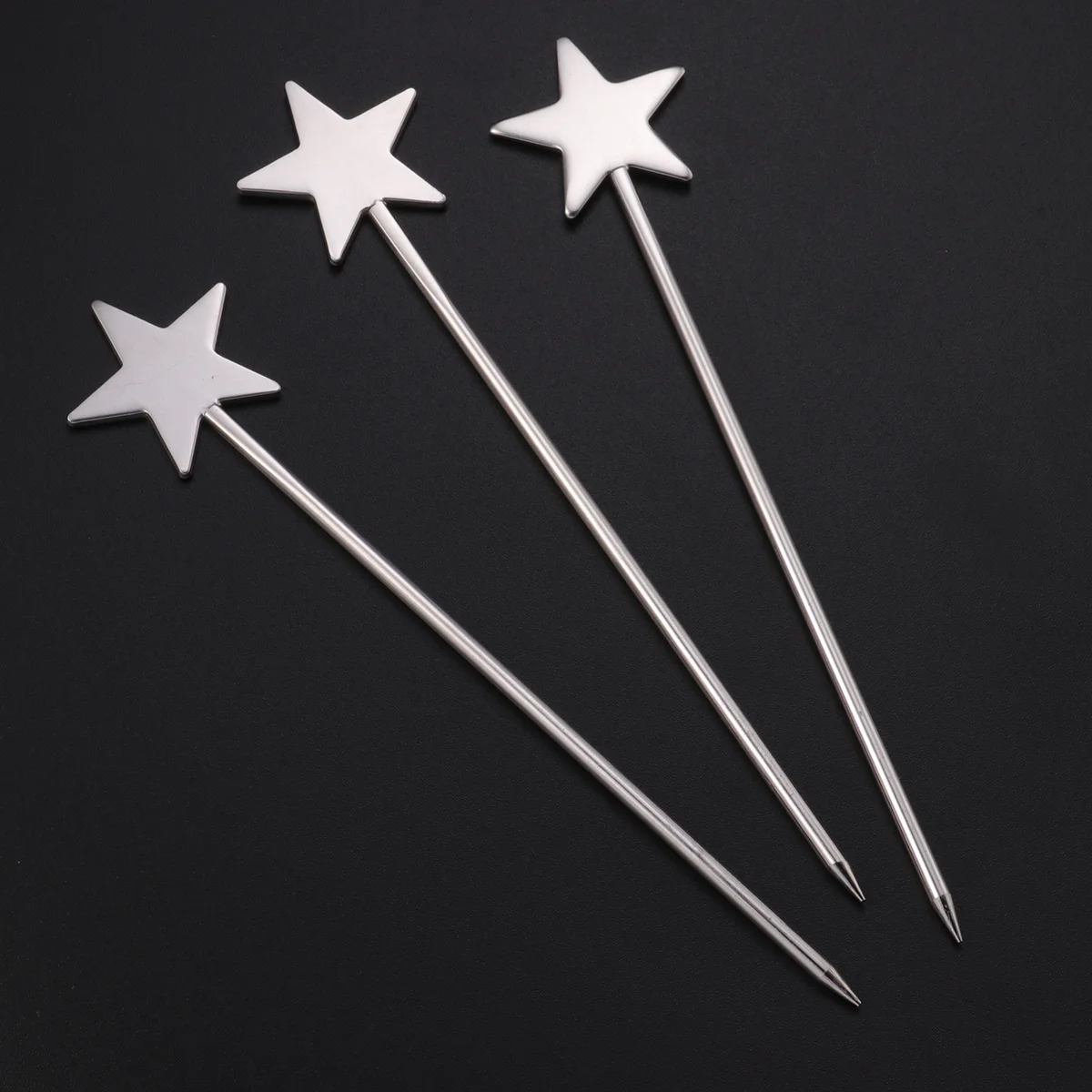 

Picks Cocktail Sticks Fruit Metal Startoothpicks Skewers Toothpick Appetizer Appetizers Stirrersforks Dessert Reusable Barbeque