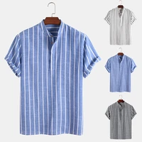 2022 new summer mens short sleeve striped shirts fashion print shirt mens blouses streetwear brand loose casual shirt tops men