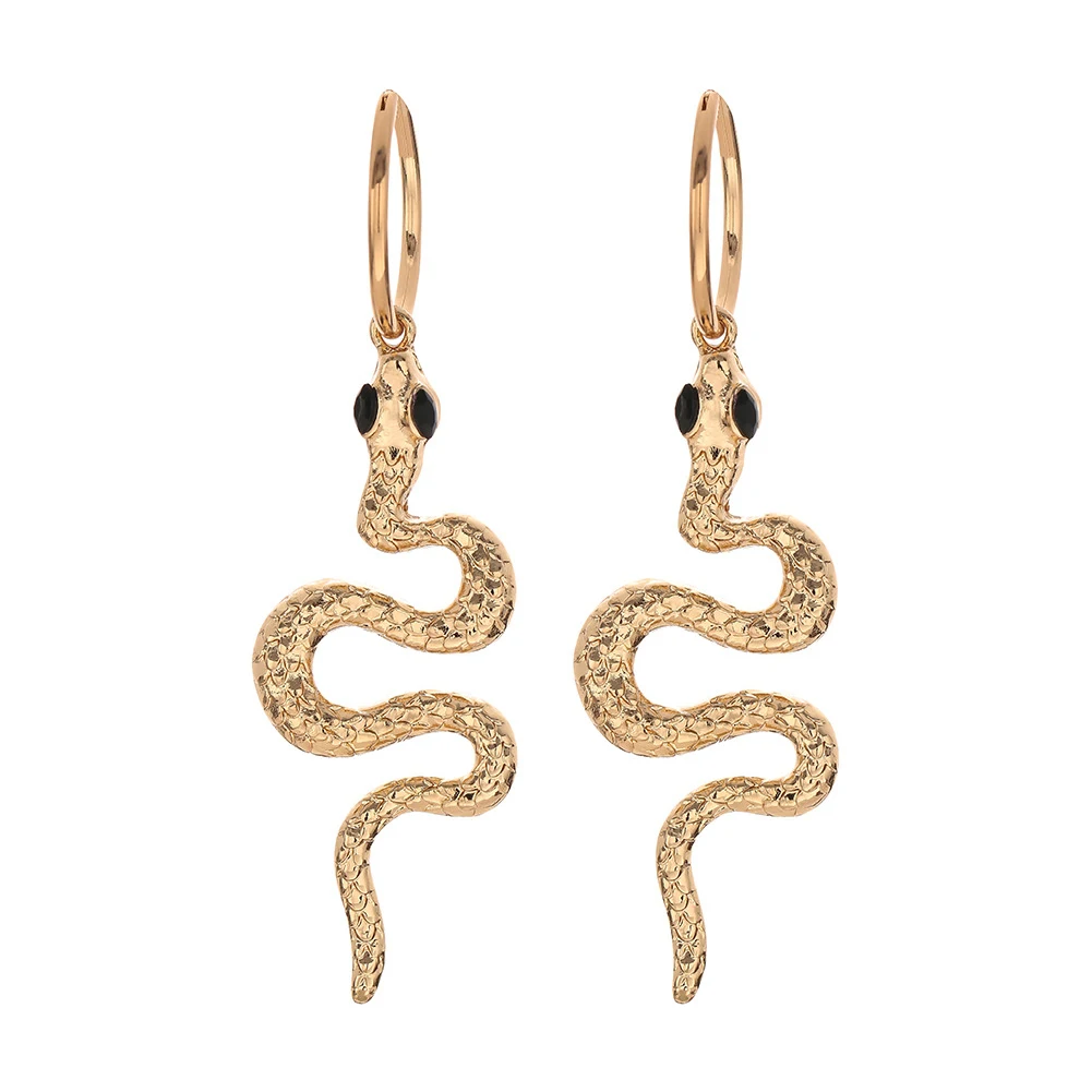 

4pairs Snake Shaped Electroplating Dating Daily Women Earrings Fashion Party Alloy Retro Ears Decoration Jewelry Easy Wear Gift