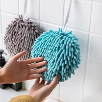 hand towel kitchen towels bathroom soft plush chenille hanging towel quick drying towel for dry hands ball towels for hand