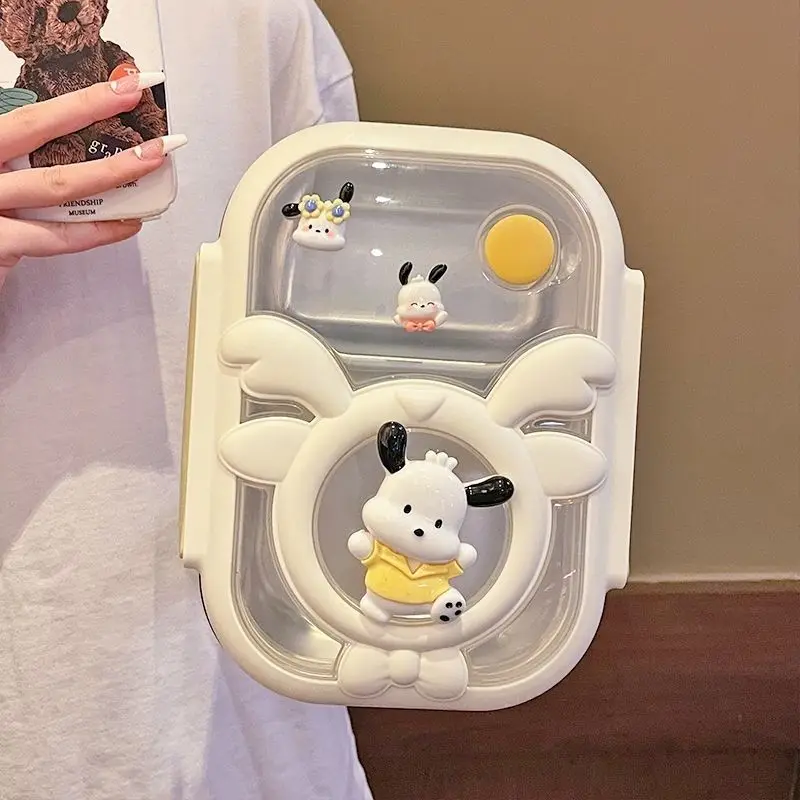 

Kawaii Sanrio Anime Pachocco Lunch Box Large-Capacity Compartment Student Portable Stainless Steel Lunch Box Tableware Girl Gift