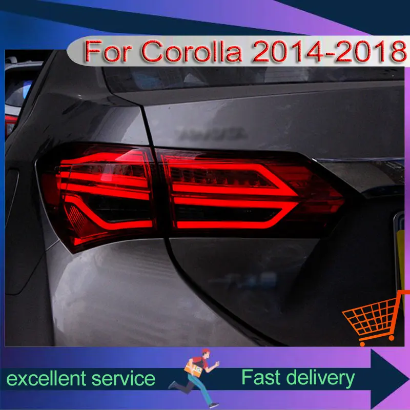 Стайлинг автомобиля Toyota 2014-2017 Corolla обновленный задний фонарь DRL светодиодный