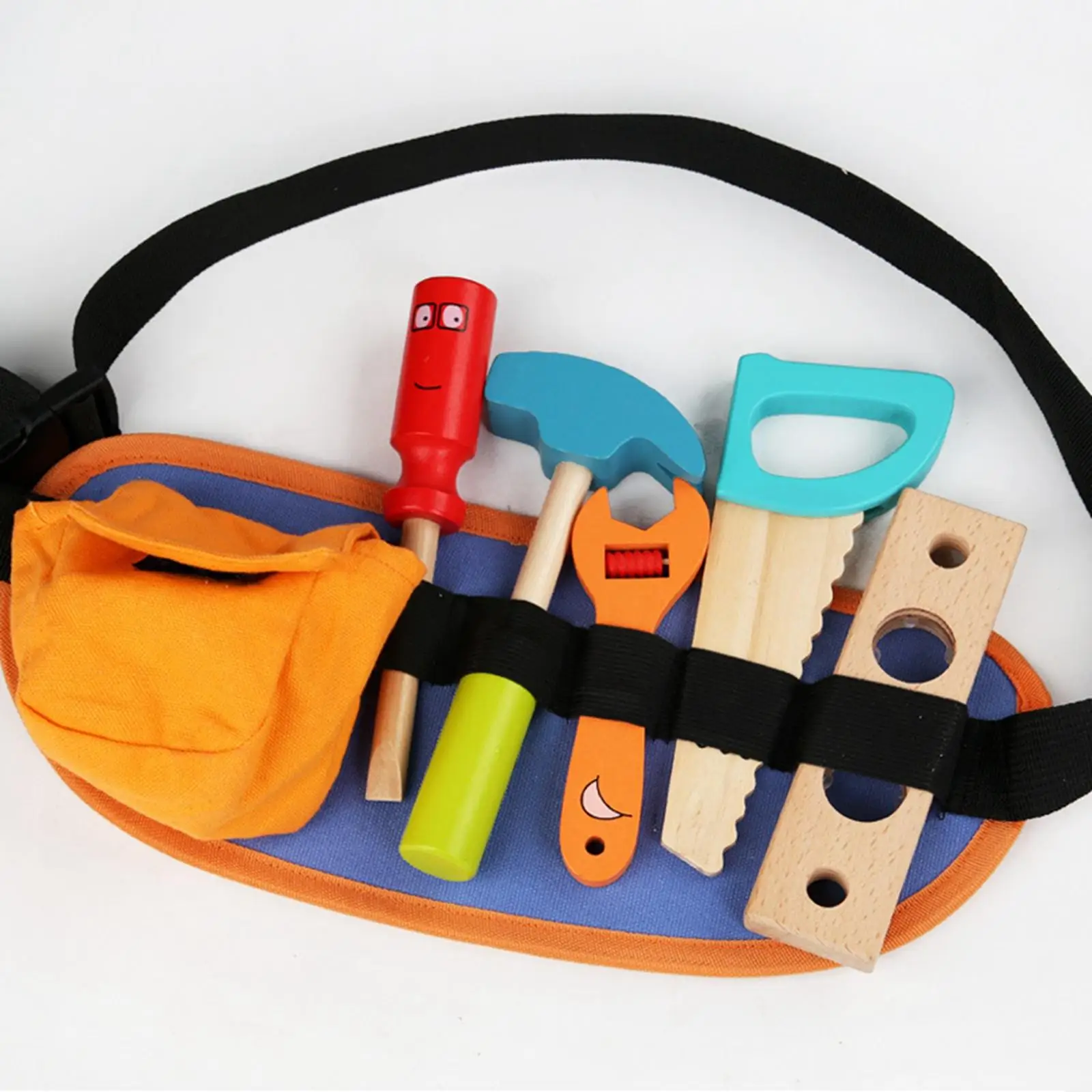 

Имитация детских деревянных инструментов для ремонта игрушек инструменты для обслуживания раннего развития гаечный ключ поясная сумка дл...