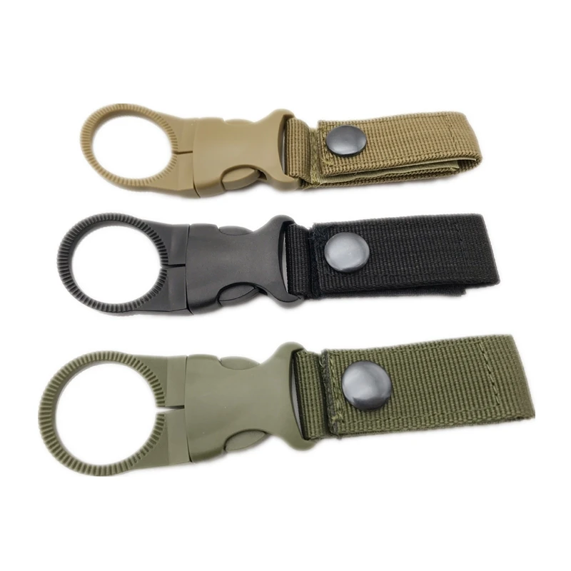 

Portable Tactical Gear Military Nylon Webbing Outdoor Tool Buckle Hook Water Bottle Holder Belt Clip Camp Carabiner