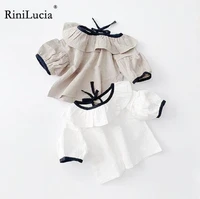 rinilucia new 2022 spring fall school girls shirts kids short sleeve girl tops and blouse baby toddler clothes