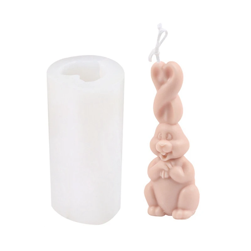 

Easter Rabbit Silicone Mold Candle Molds, 3D Easter Bunny Silicone Mold 3D Candle Silicone Mold Long Ears Bunny Rabbit