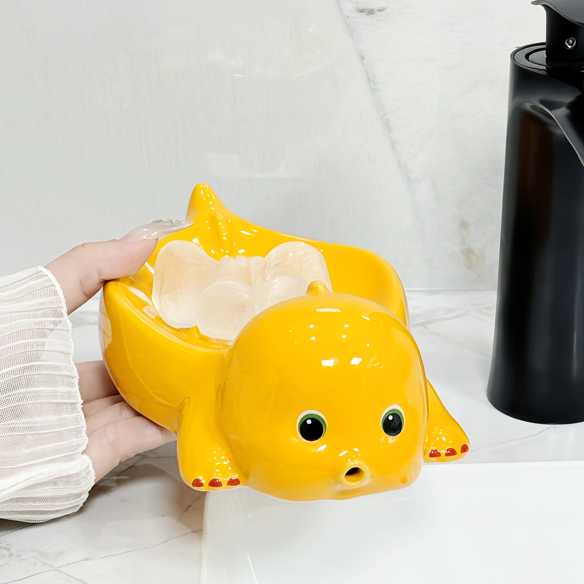 WHYOU милый керамический держатель для мыльницы Totoron сливной портативный домашний