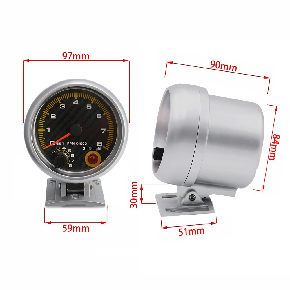 Автомобильный телефон 0 ~ 8000 об/мин 3 дюйма 76 мм универсальный автомобильный