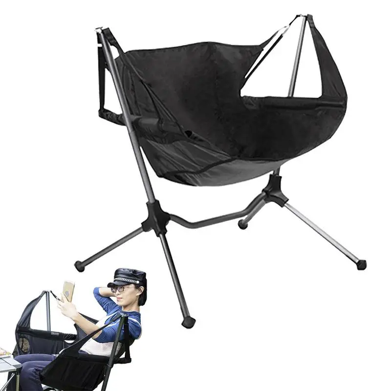 

Rocking Camp Chair Oversized Folding Rocking Camping Chairs Portable Rocker Chair Outdoor For Hiking Fishing Barbeque Camping