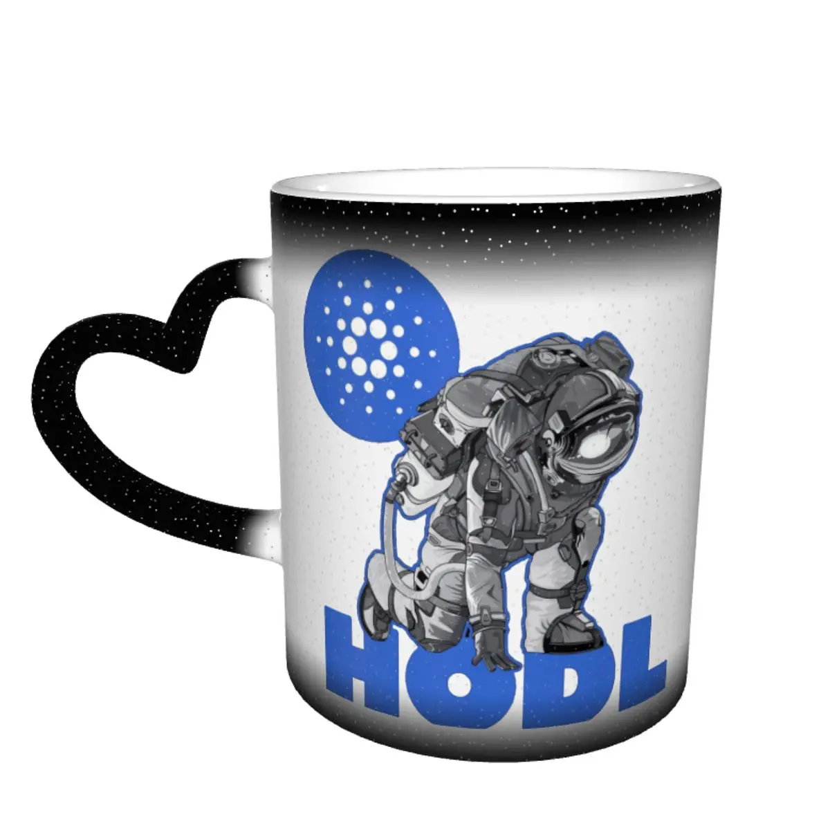 

Color Changing Mug in the Sky Cardano ADA HODL Astronaut premium Xrp Ceramic Heat-sensitive Cup Humor Graphic Beer mugs