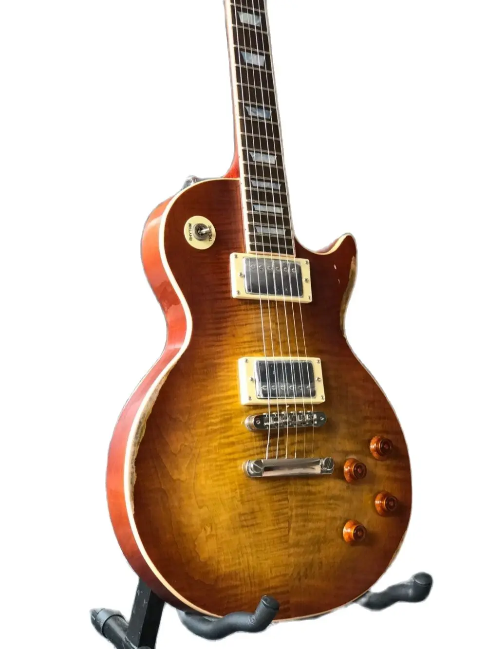 

Новая стандартная электрическая гитара Tiger Flame Sunburst под заказ, реликсы руками.