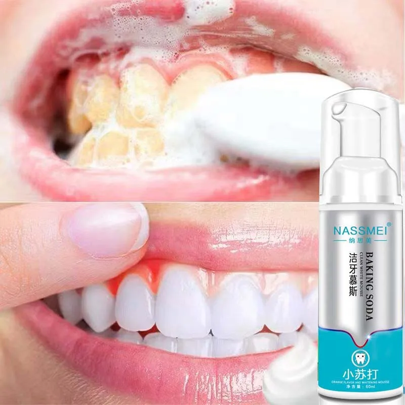 

Baking Sod Teeth Press Cleansing Whitening Mousse Removes Stains Whitening Oral Hygiene Toothpaste Whitening Staining 60ml