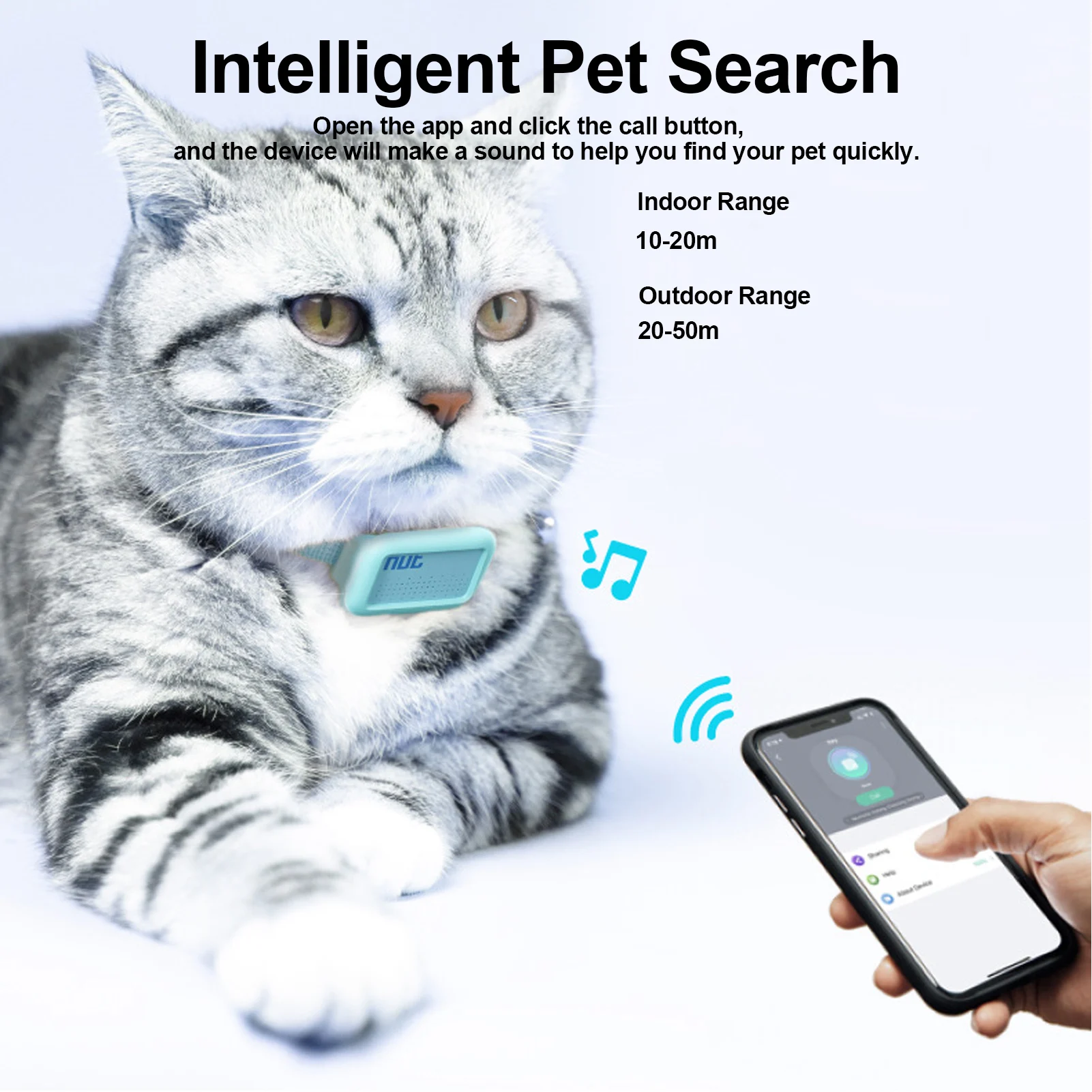 Localizador GPS para mascotas en tiempo Real, Collar antipérdida, rastreador de posicionamiento inteligente para perros y gatos, localizador de pista usable impermeable, suministros para mascotas