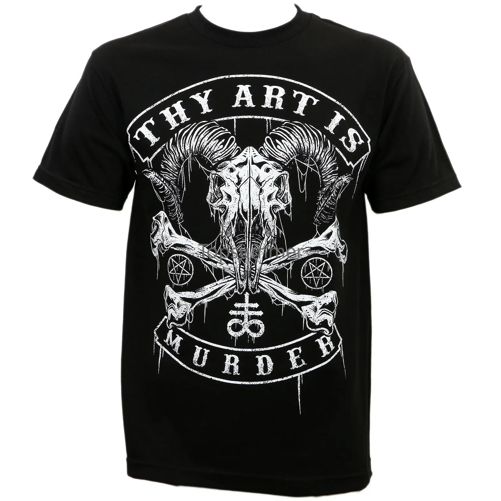 

Футболка с черепом бапхомет аутентичная Thy Art I s M urder, черная, Размеры S M L Xl 2Xl 3Xl, Новинка