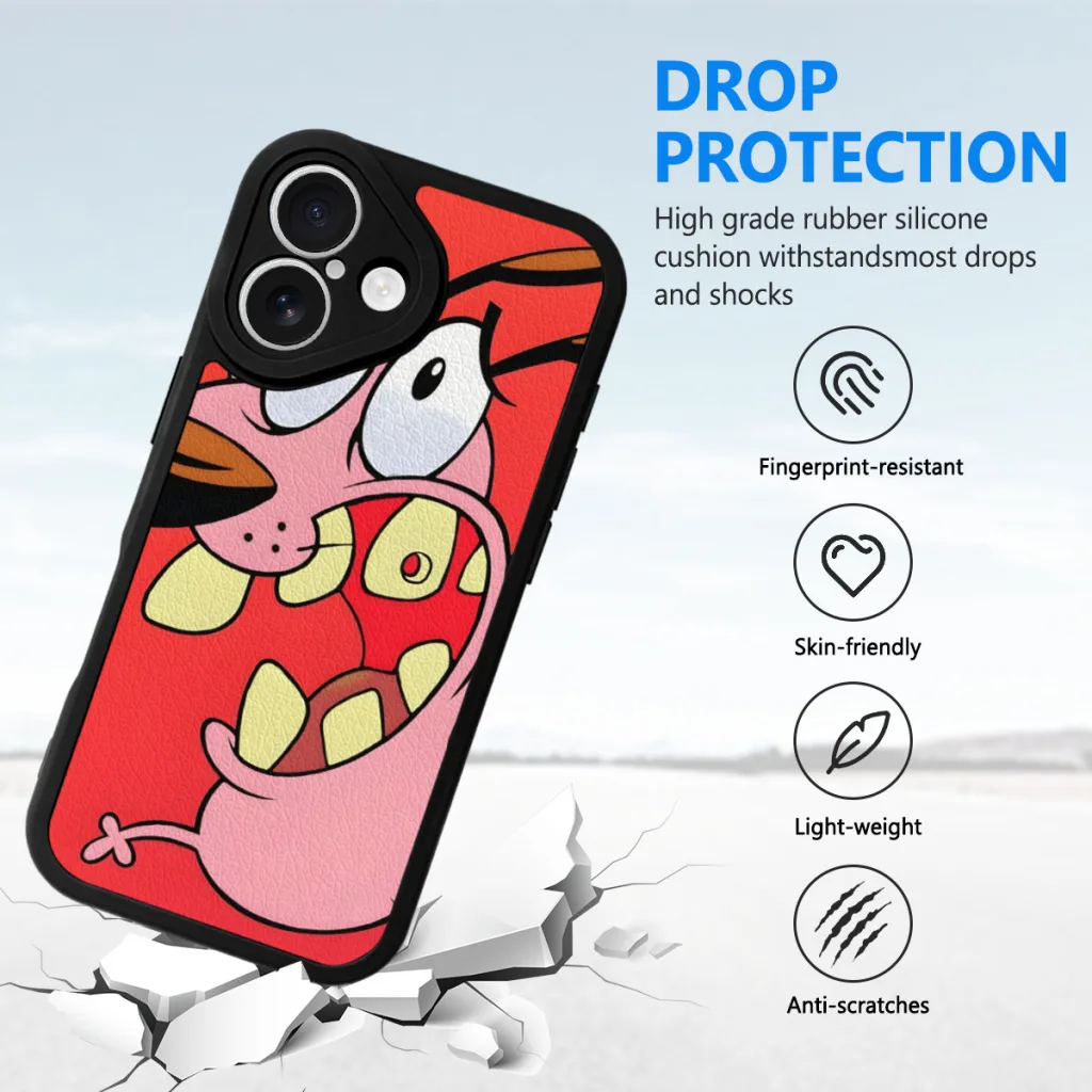 Чехол для телефона с рисунком T-COURAGE C-Cowardly Dogs iPhone 16 Pro Max силиконовый чехол