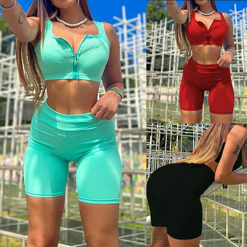 

Shorts Suit Women'S Black White 2 Two Piece Matching Sets Plus Size Clothing For 2022 Summer Tracksuit Sportswear