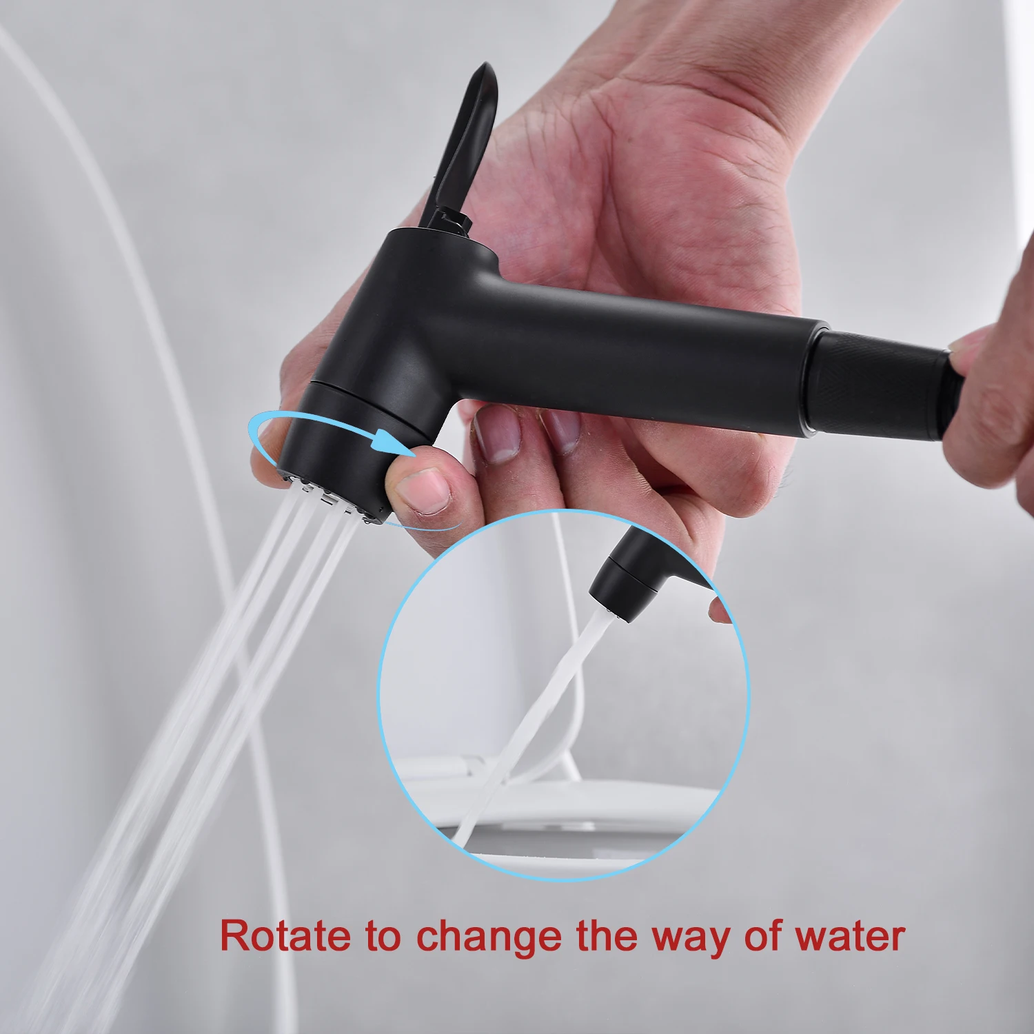 Black Handheld Bidet Sprayer Shower Bathroom Kitchen Toilet Douche Portable Faucet Garden Shattaf Jet | Обустройство дома
