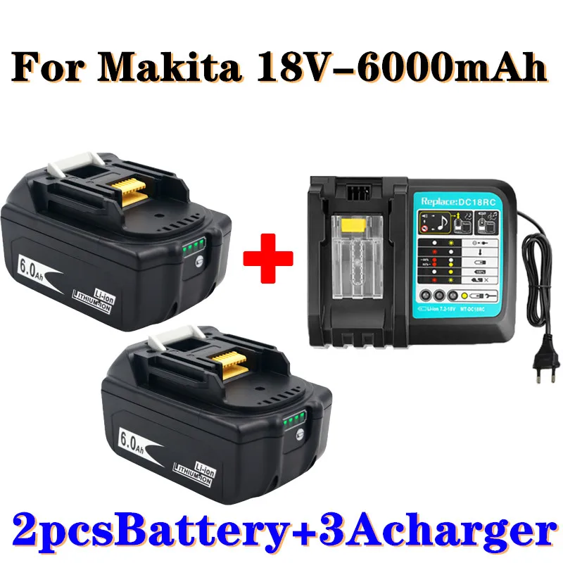 

Mit Ladegerät BL1860 Akku 18 V 6000mAh Lithium-Ionen für Makita 18 v Batterie 6ah BL1840 BL1850 BL1830 BL1860B LXT400