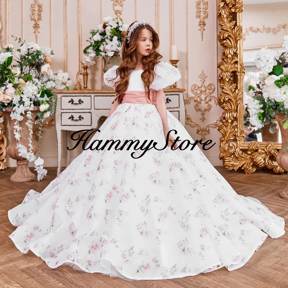 Платье принцессы с цветочным принтом для девочек