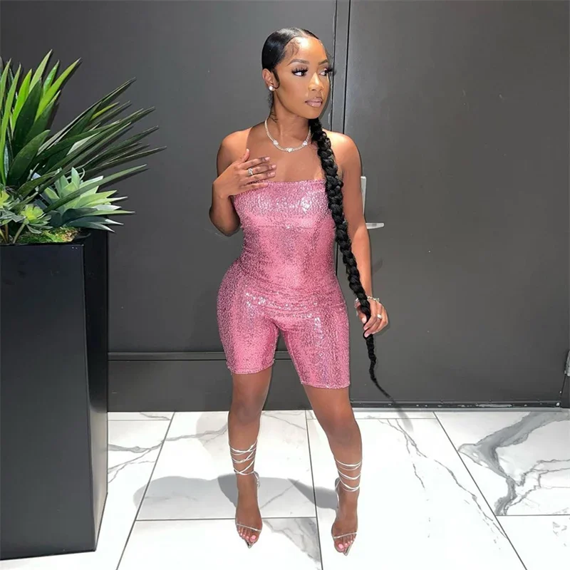 Женский Летний комбинезон без рукавов бретелек облегающий сексуальный