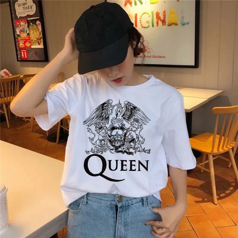 

The Queen Band Rock T-Shirt Women Hip Hop Casual Tshirts Casual Harajuku Female Top Tee Shirts Streetwear