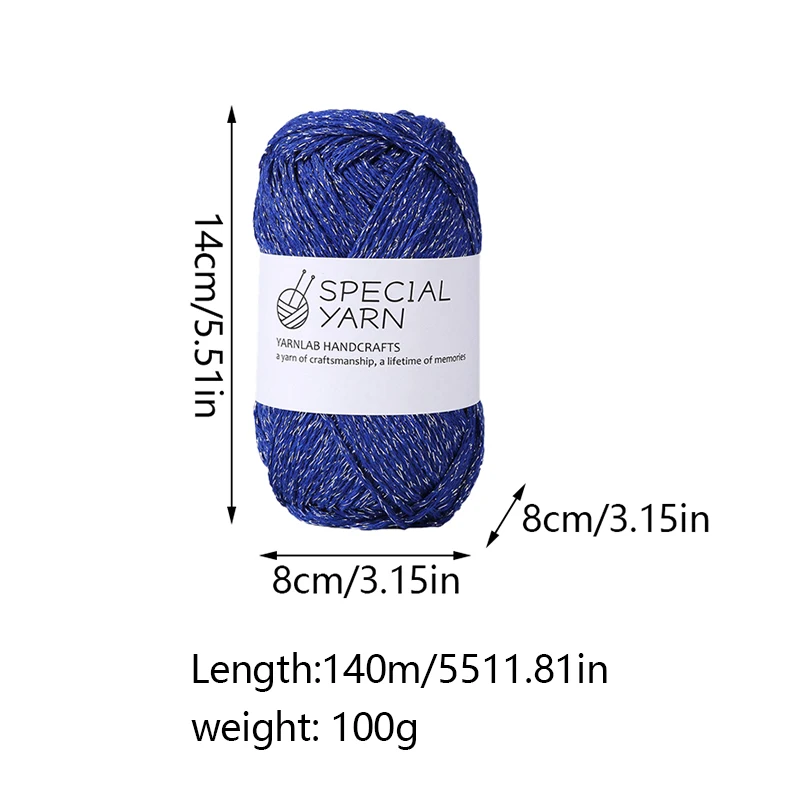 Хлопковая Акриловая Чесаная Пряжа Ручное Вязание Высокая Прочность Серебряная